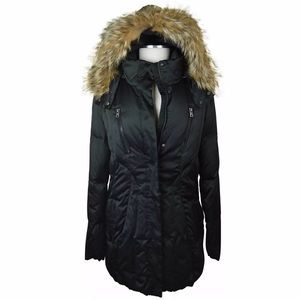 Marc New York Black Jacket Large Real Fur coat